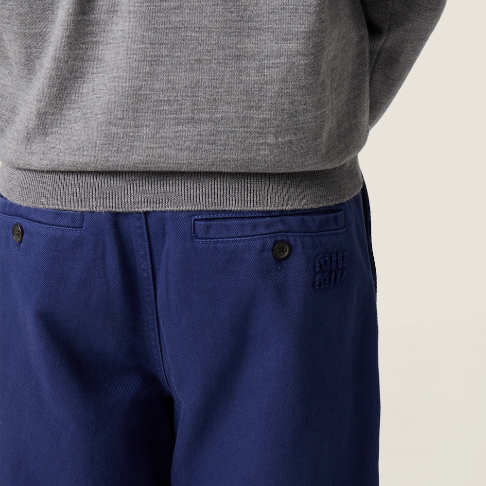 Miu Miu Garment-dyed gabardine pants Ink Blue
