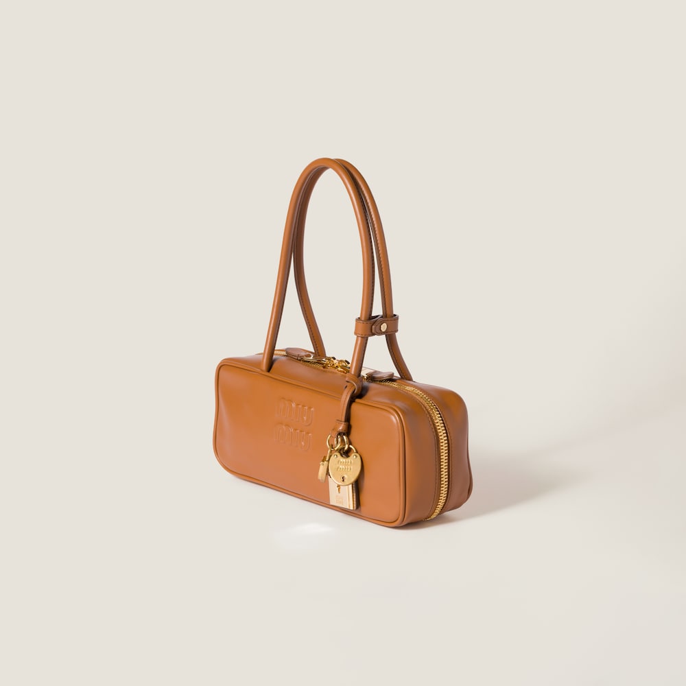 Miu Miu Beau leather bag Cognac