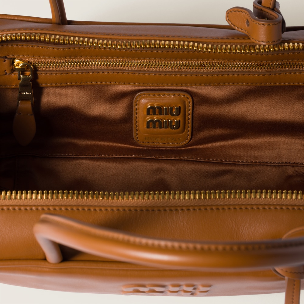 Miu Miu Beau leather bag Cognac