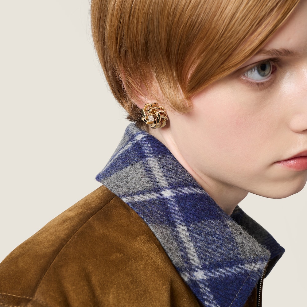 Miu Miu Metal earrings with crystals Vintage Gold / Crystal