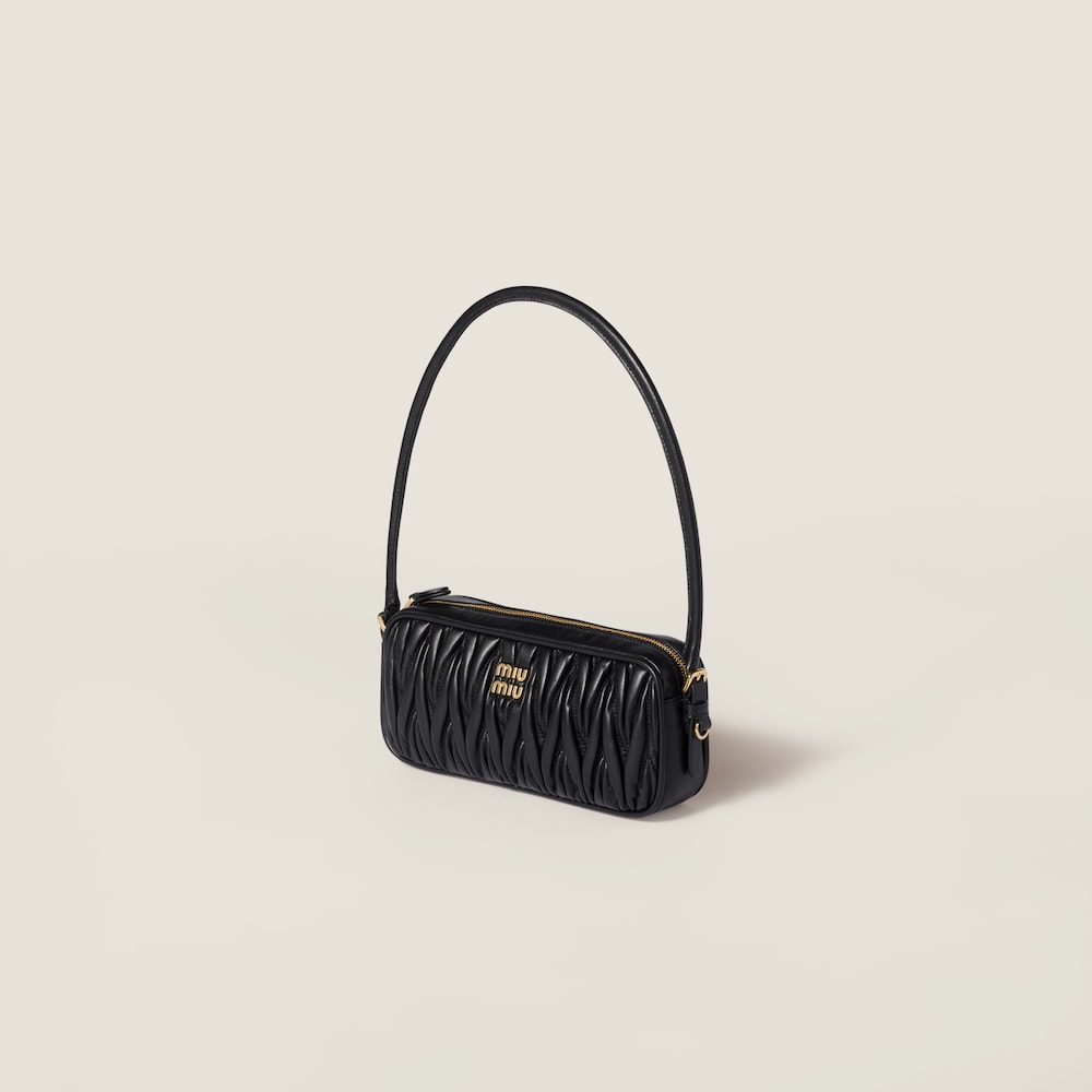 Miu Miu Matelassé nappa leather pouch - Black