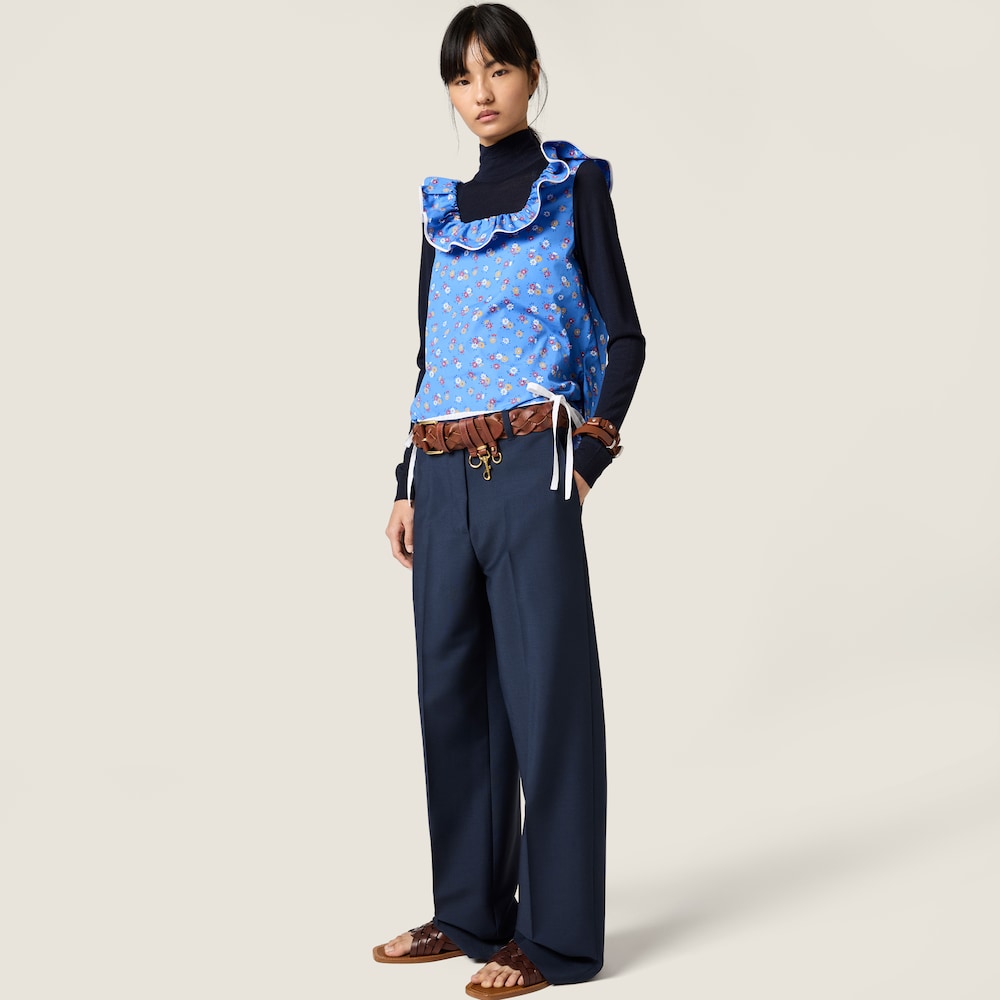 Miu Miu Kid mohair pants Navy