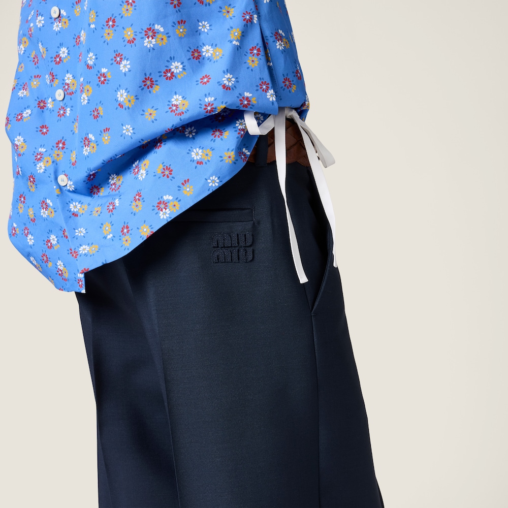 Miu Miu Kid mohair pants Navy