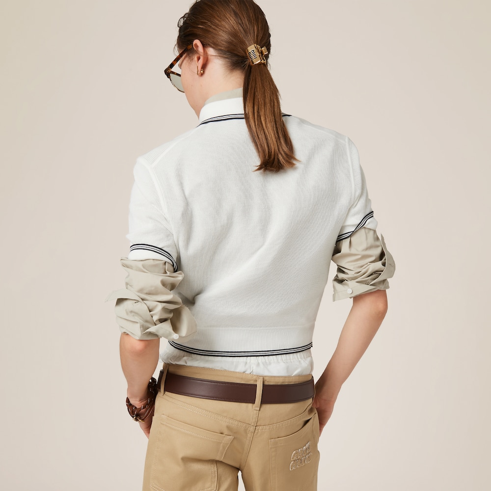 Miu Miu Cotton jersey polo shirt White / Blue