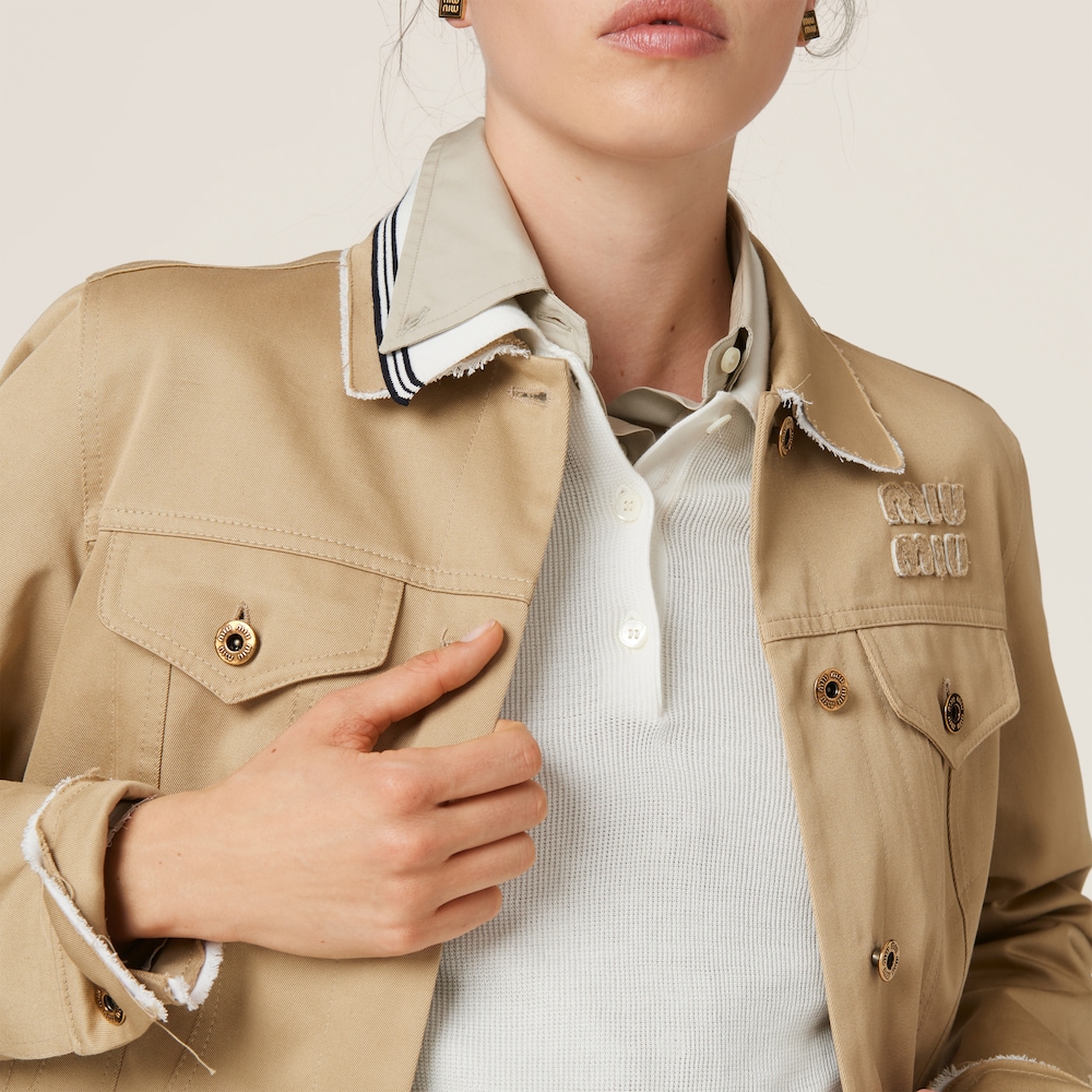 Miu Miu Cotton jersey polo shirt White / Blue