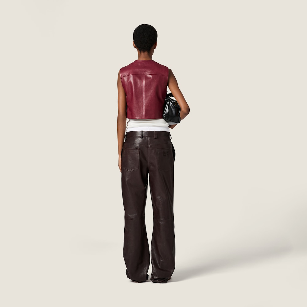 Miu Miu Leather pants Dark Brown