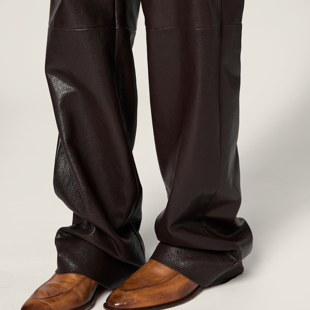 Miu Miu Leather pants Dark Brown