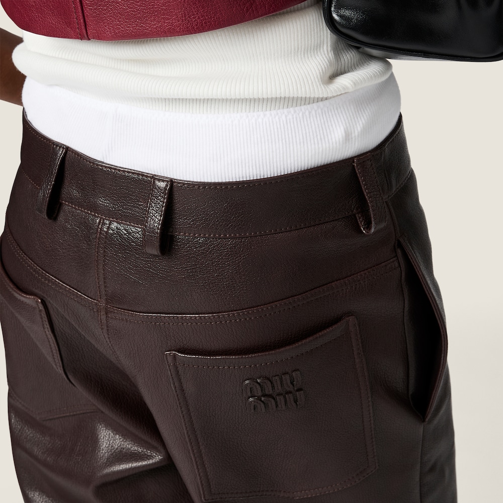 Miu Miu Leather pants Dark Brown
