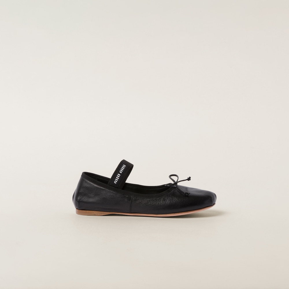 Miu Miu Leather ballerinas Black
