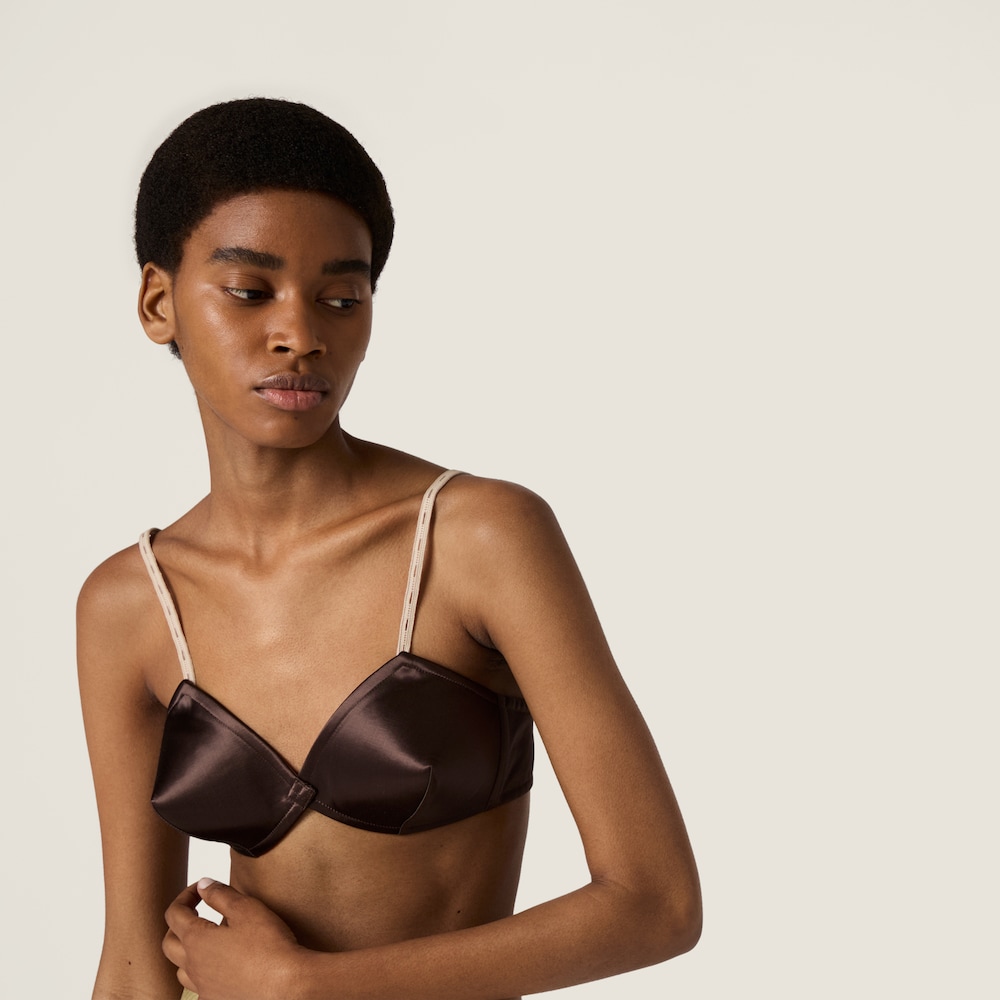 Miu Miu Satin bra Cocoa Brown