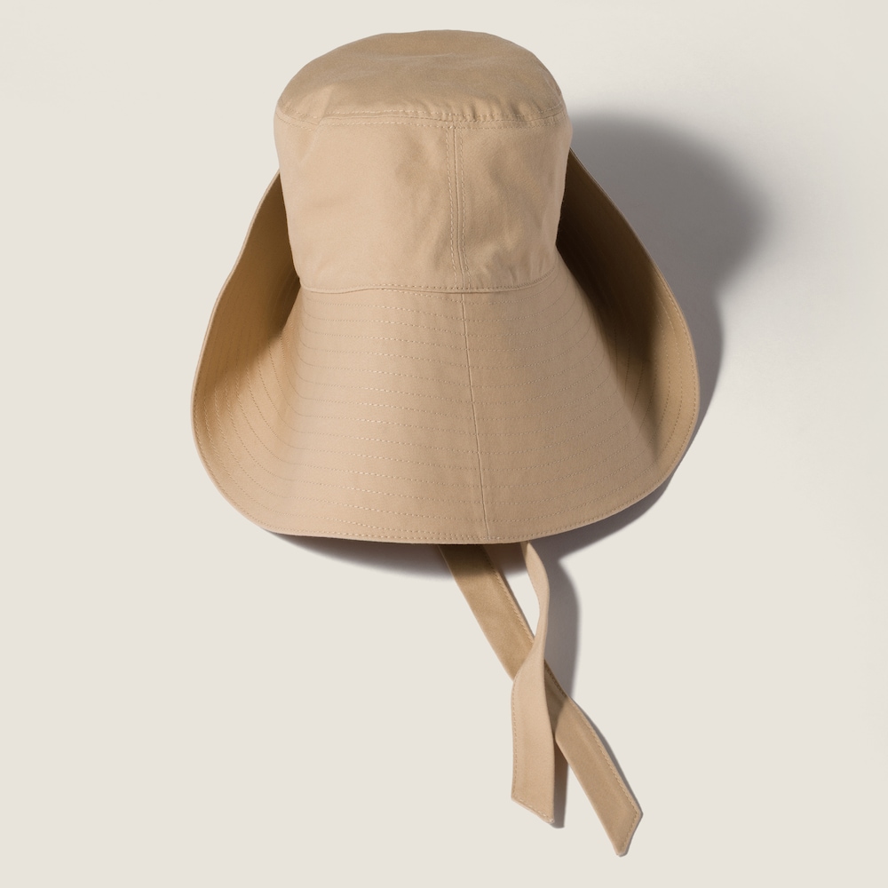 Miu Miu Wide-brimmed poplin bucket hat - Sand Beige