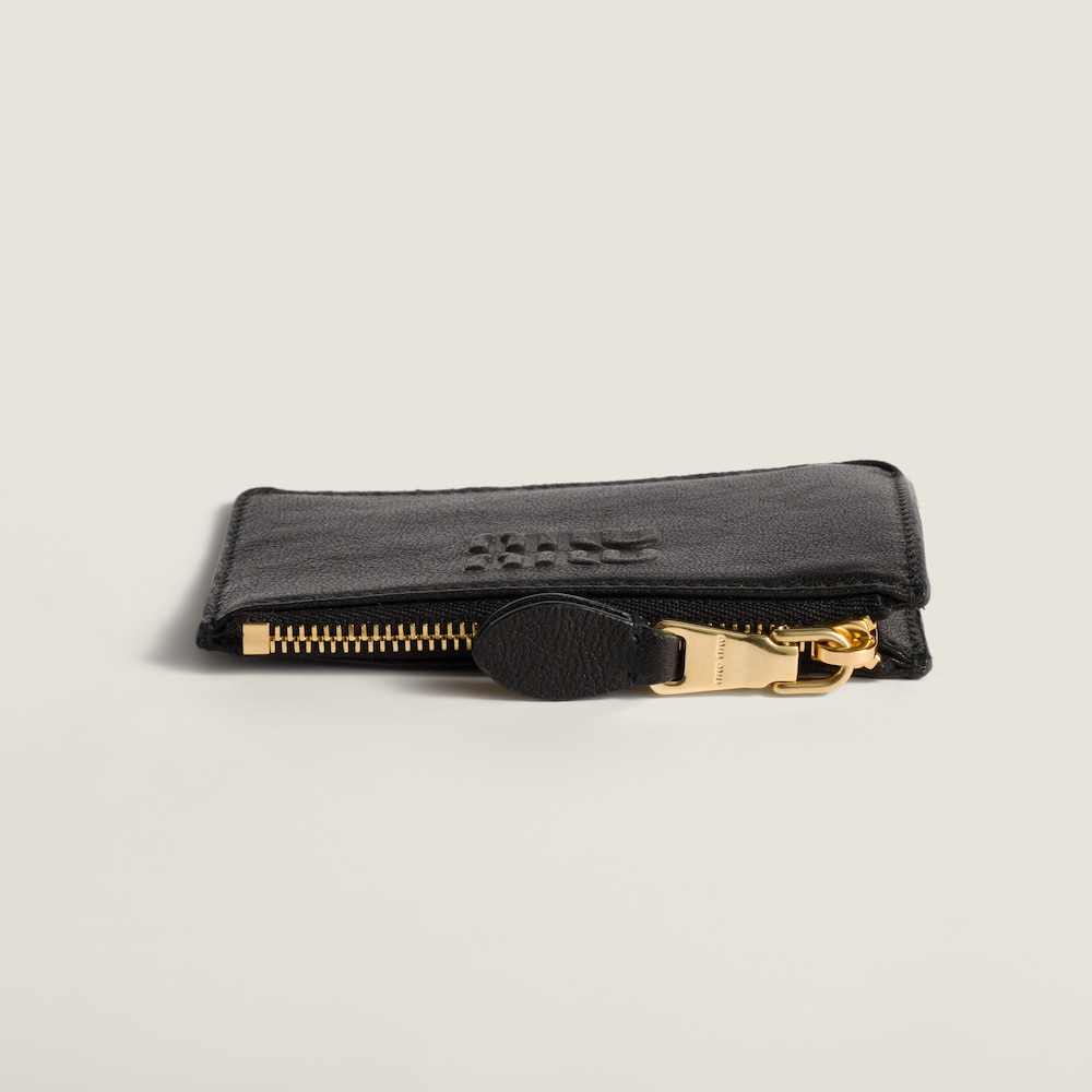 Miu Miu Nappa leather card holder Black