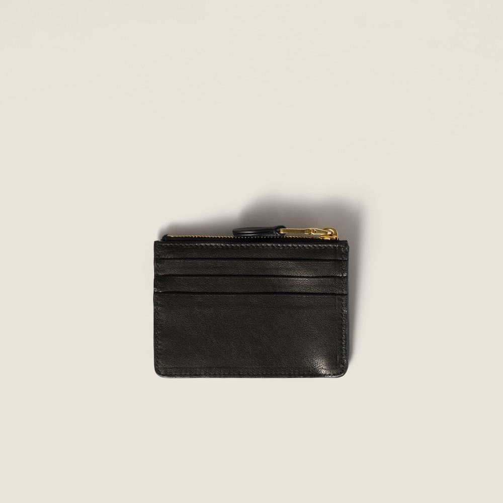 Miu Miu Nappa leather card holder Black