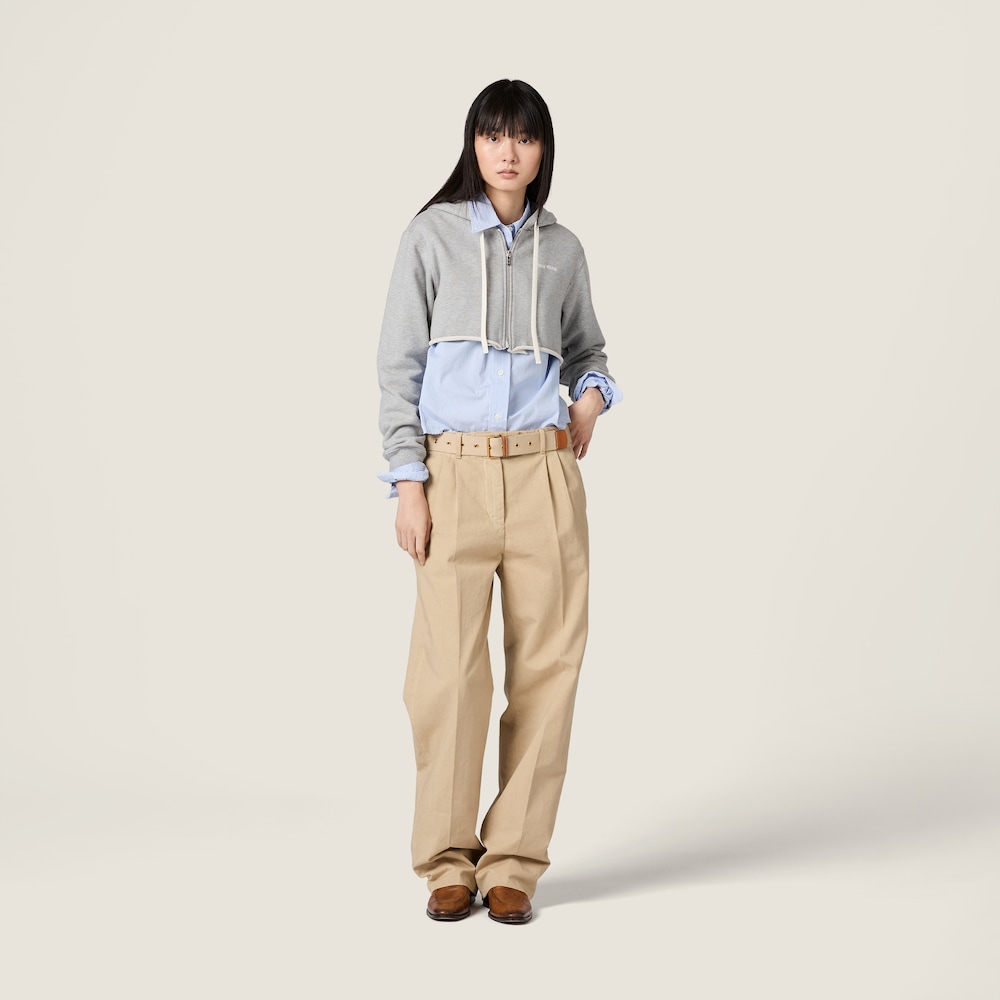 Miu Miu Cropped hoodie jacket Grey