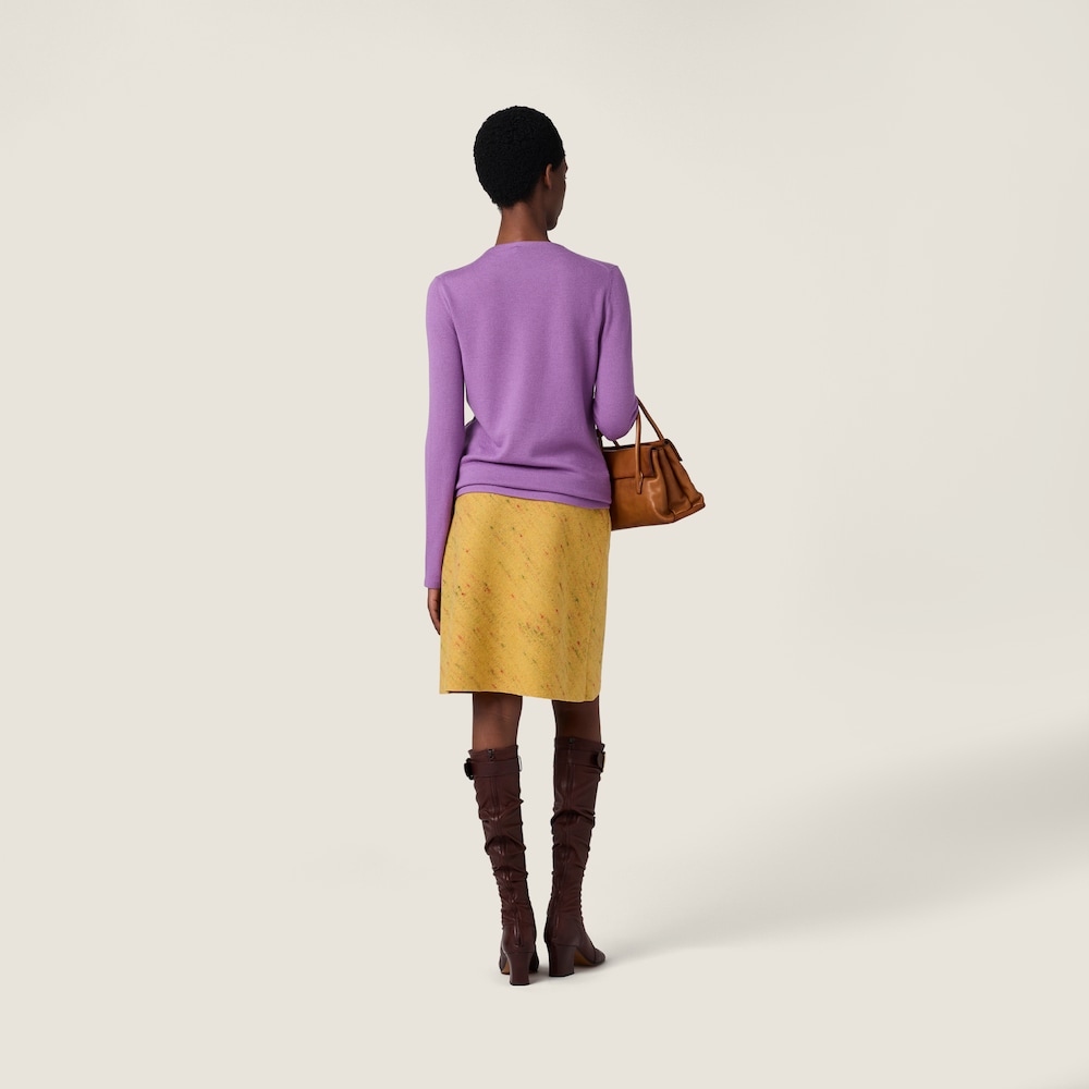 Miu Miu Cashmere and silk crew-neck sweater Wisteria