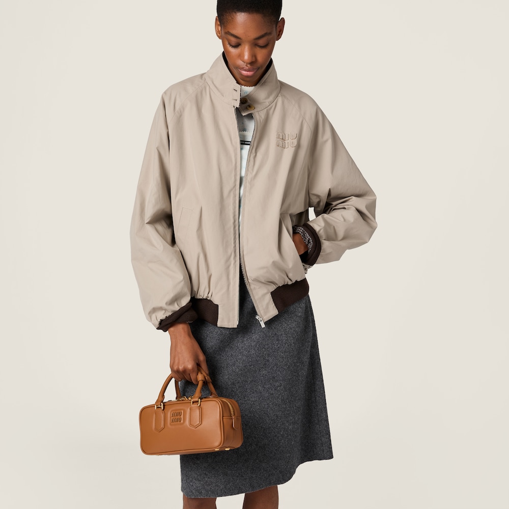 Miu Miu Arcadie leather bag Cognac