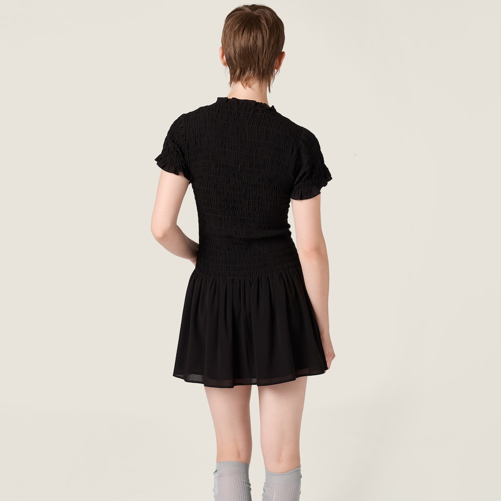 Miu Miu Georgette mini-dress Black