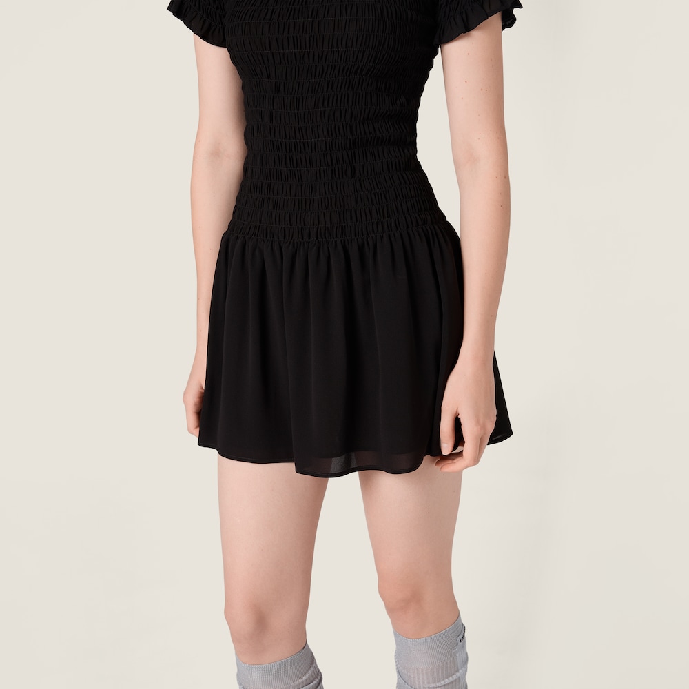 Miu Miu Georgette mini-dress Black