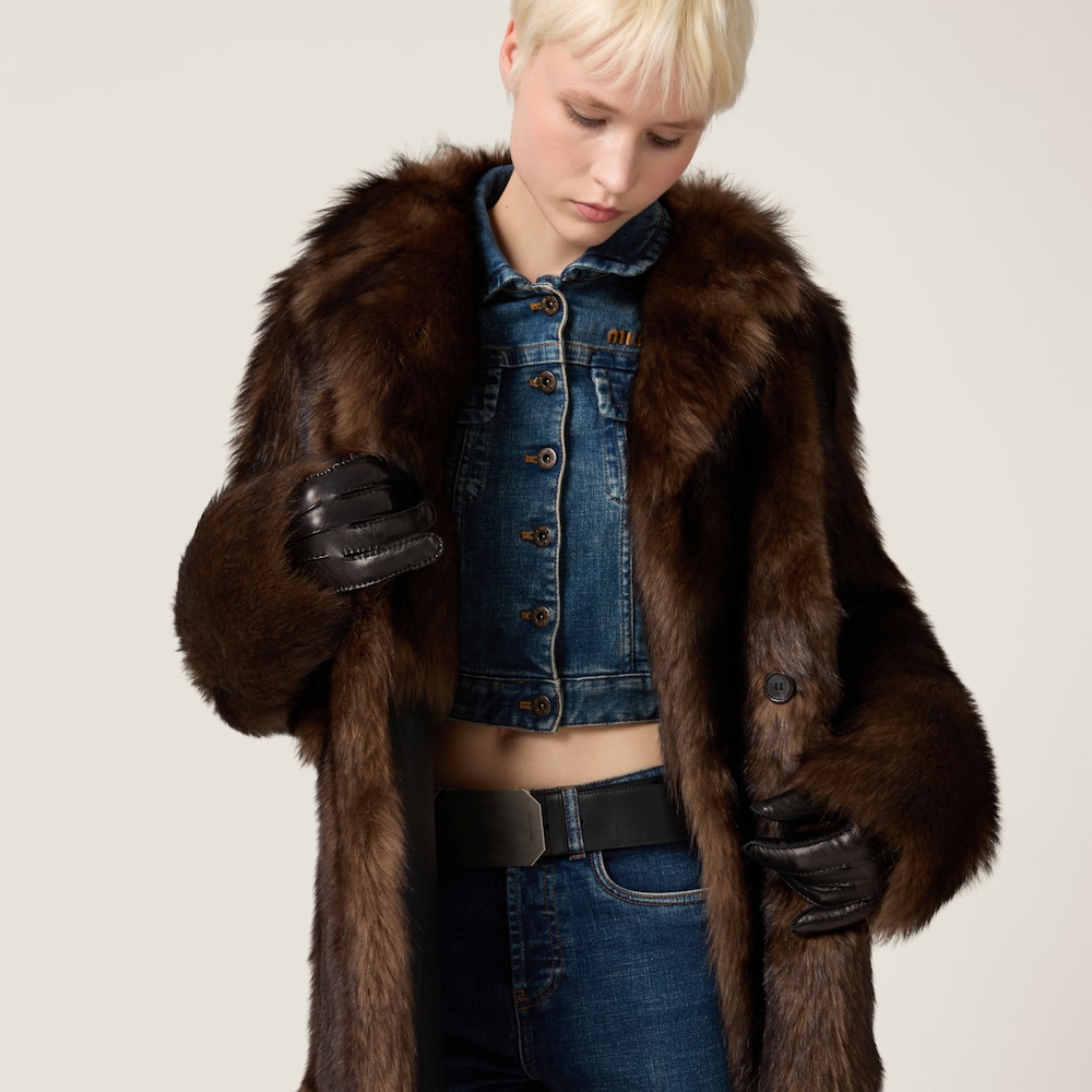 Miu Miu Shearling coat Mahoghany