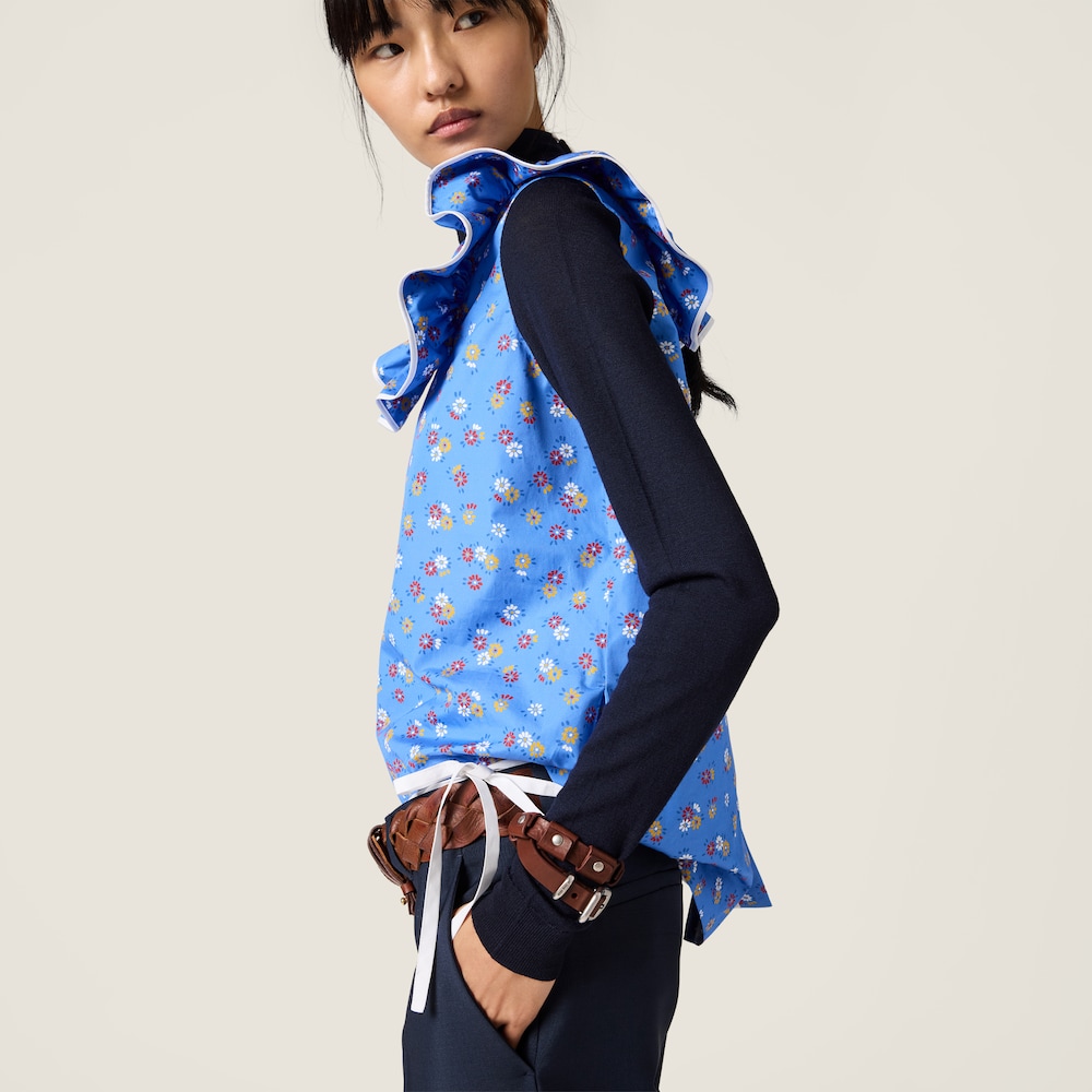 Miu Miu Leather bracelet with buckle Tobacco / Silver