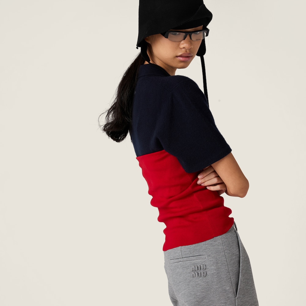 Miu Miu Cotton knit tube top Red