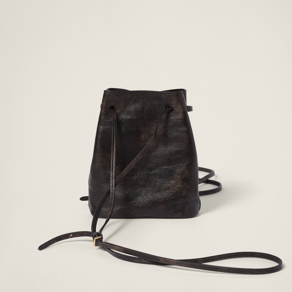 Miu Miu Nappa leather pouch - Coffee