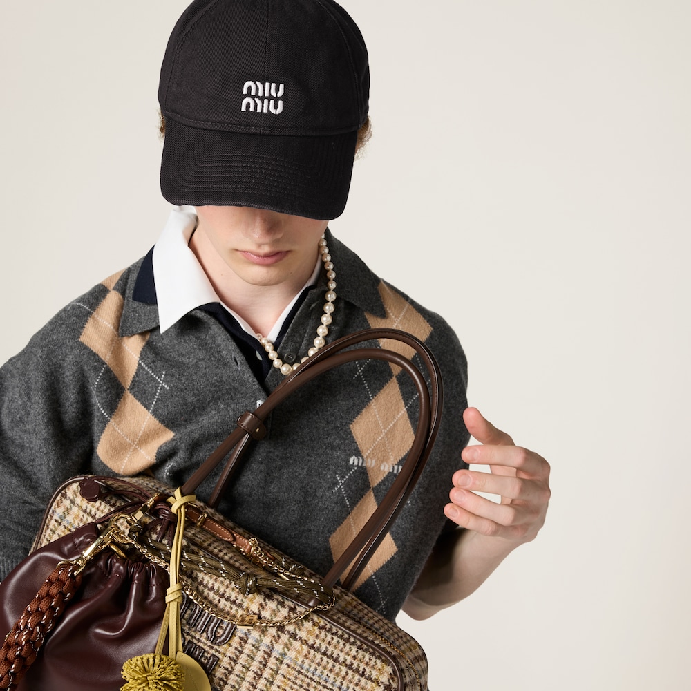 Miu Miu Denim baseball cap - Black/Tobacco