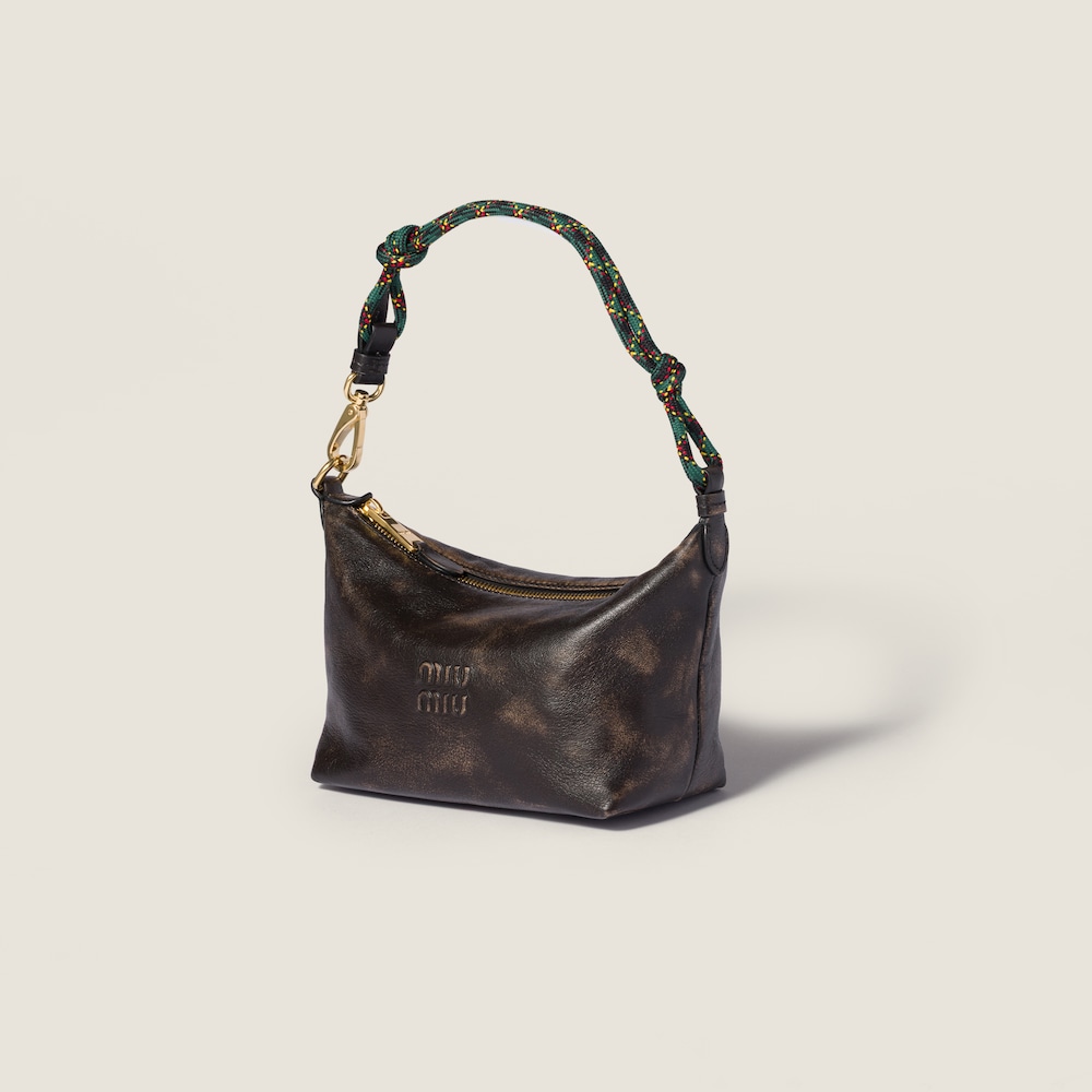 Miu Miu Leather pouch - Coffee Brown/Green