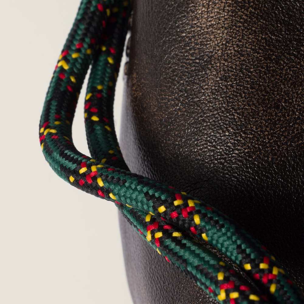 Miu Miu Leather pouch - Coffee Brown/Green