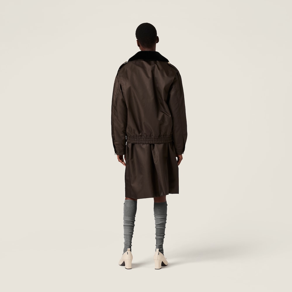 Miu Miu Technical gazar blouson jacket Coffee