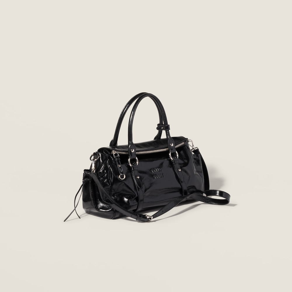 Miu Miu Shiny leather handbag Black