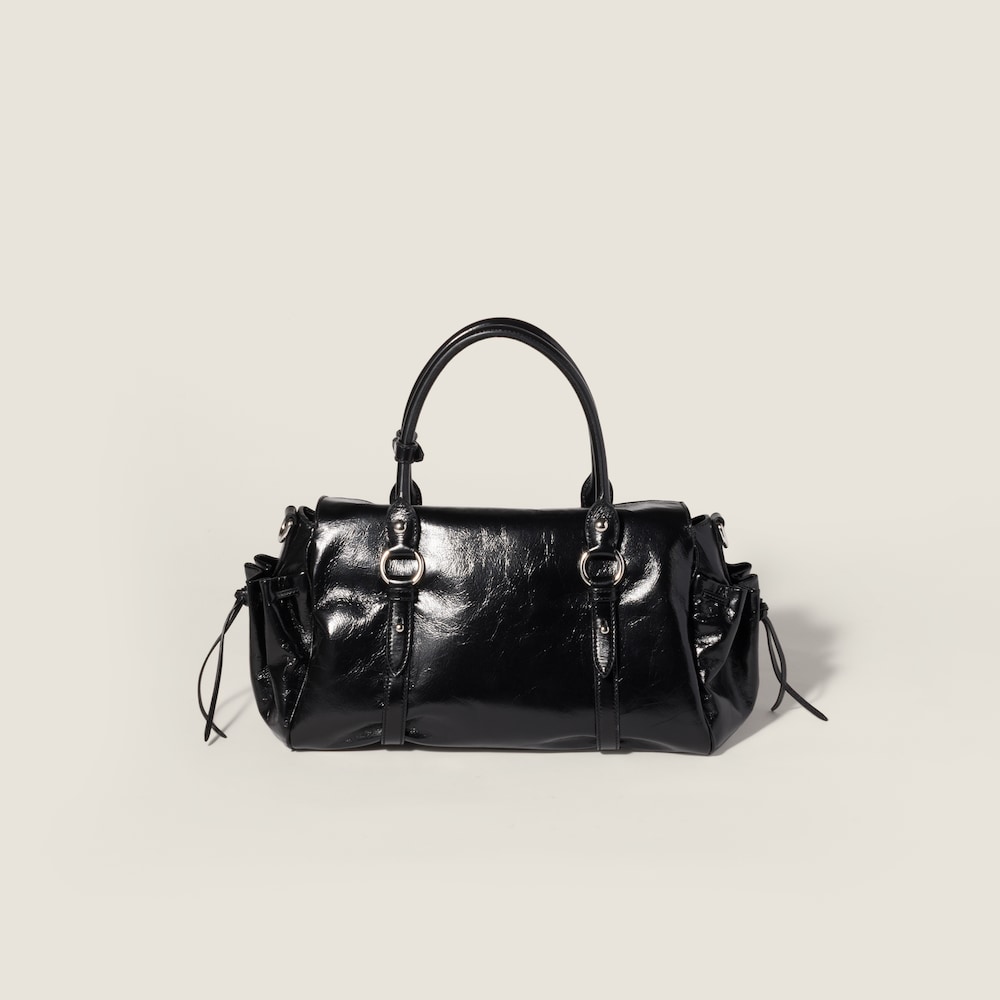 Miu Miu Shiny leather handbag Black