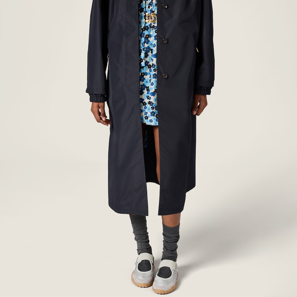 Miu Miu Tyre technical fabric and suede ballerinas Cloudy Gray