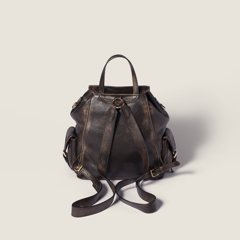 Miu Miu Leather backpack Coffee
