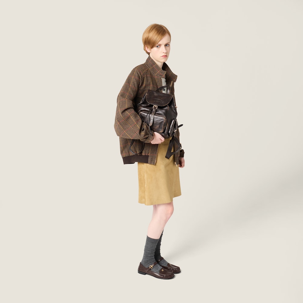 Miu Miu Leather backpack Coffee