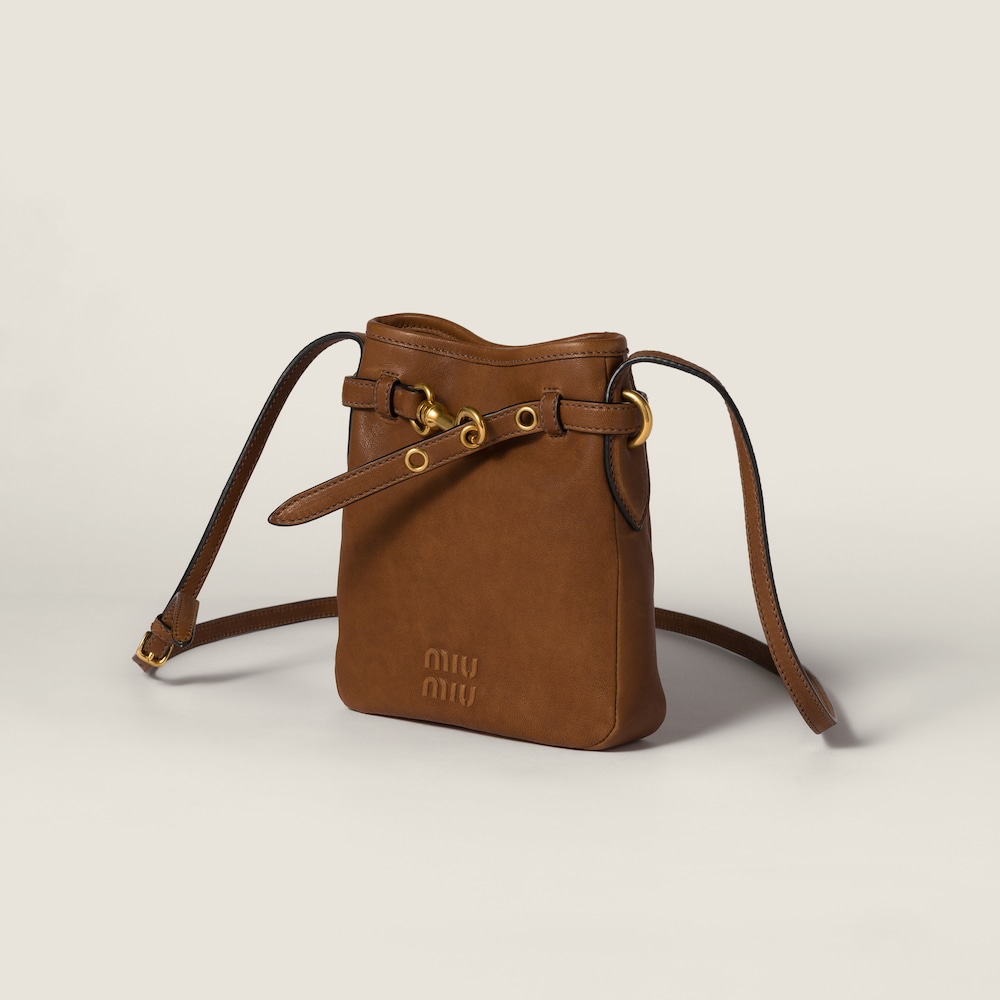 Miu Miu Nappa leather pouch - Oak