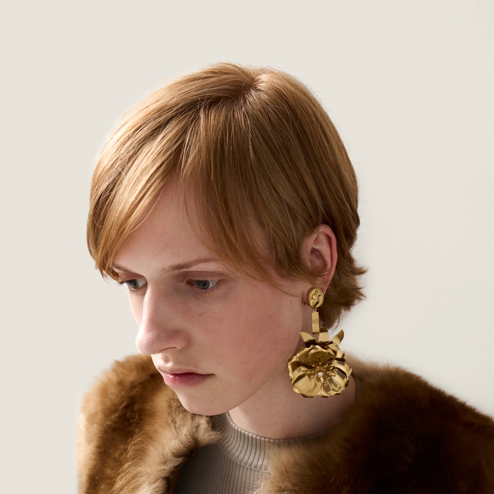 Miu Miu Shearling fur jacket Tobacco