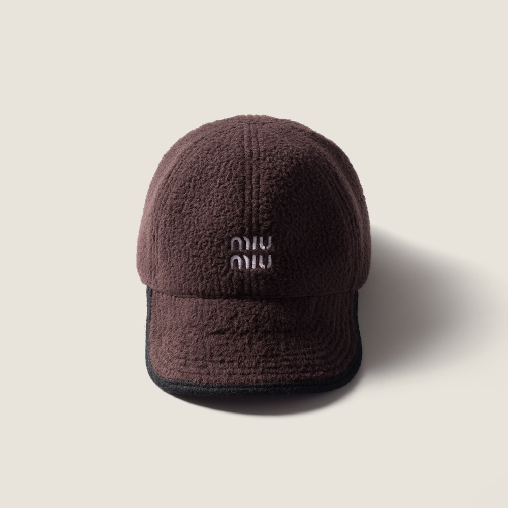 Miu Miu Fleece baseball cap - Ebony