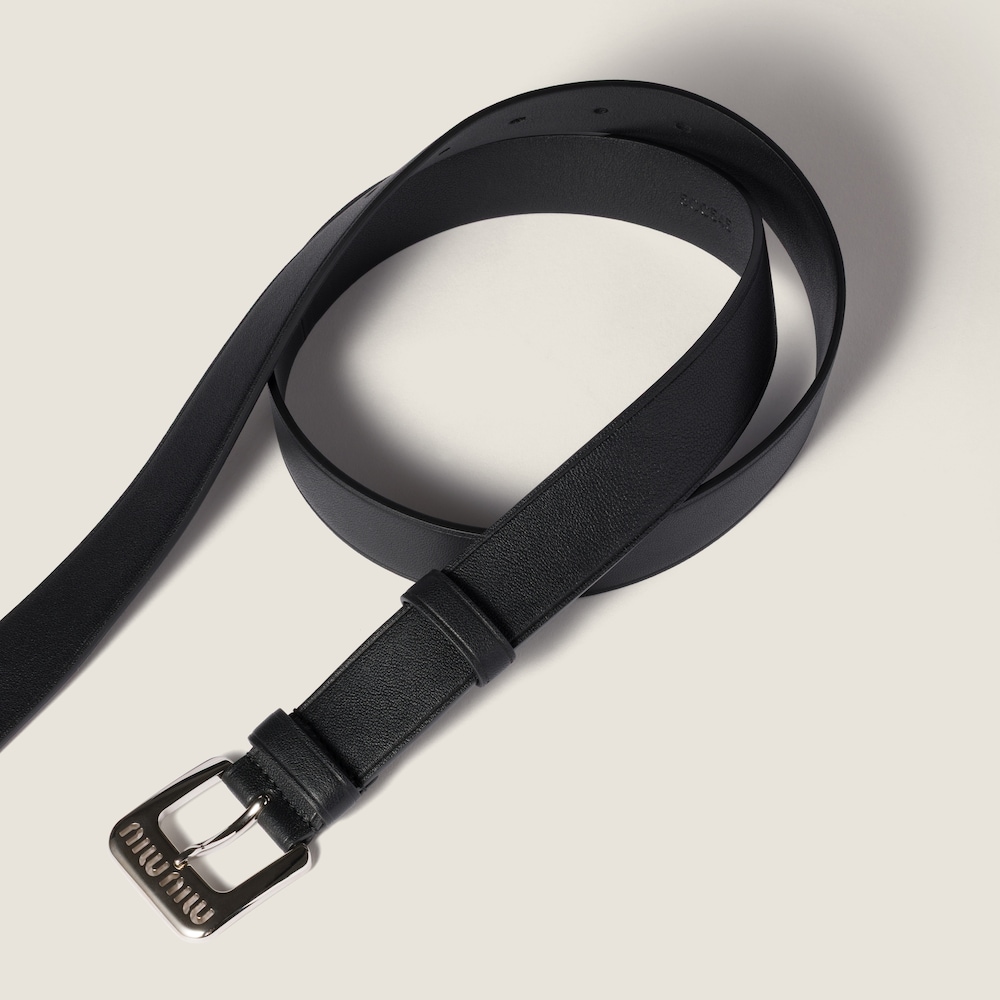 Miu Miu Nappa leather belt - Black