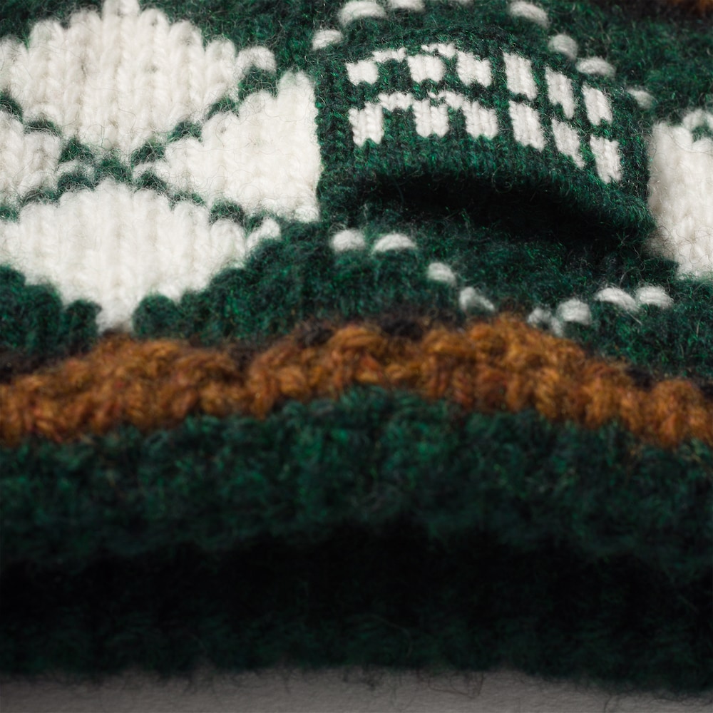 Miu Miu Wool and cashmere headband - Cognac/Billiard Green