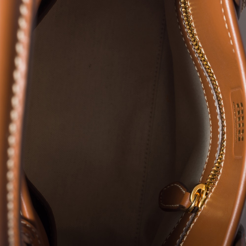 Miu Miu Aventure canvas and leather bag Beige / Brandy