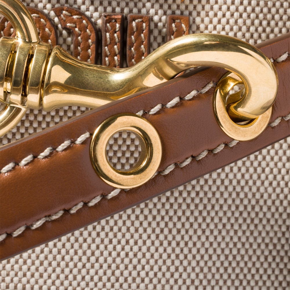 Miu Miu Aventure canvas and leather bag Beige / Brandy