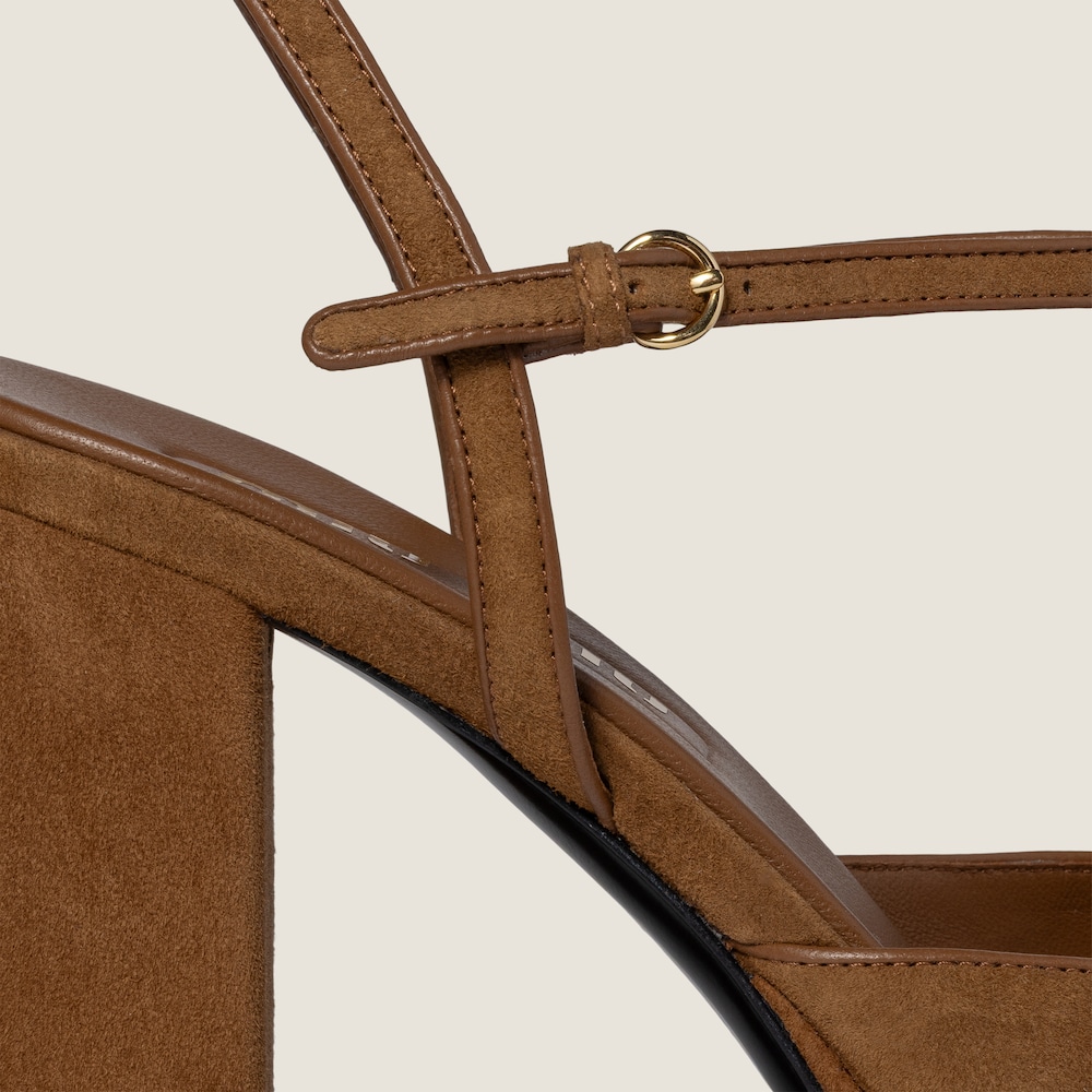 Miu Miu Suede platform sandals Oak