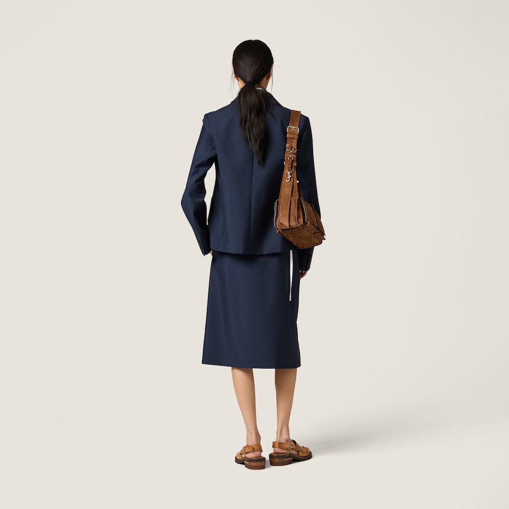 Miu Miu Kid mohair skirt Navy