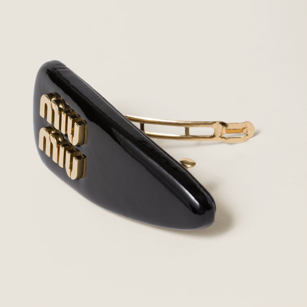 Miu Miu Patent leather hair clip - Black
