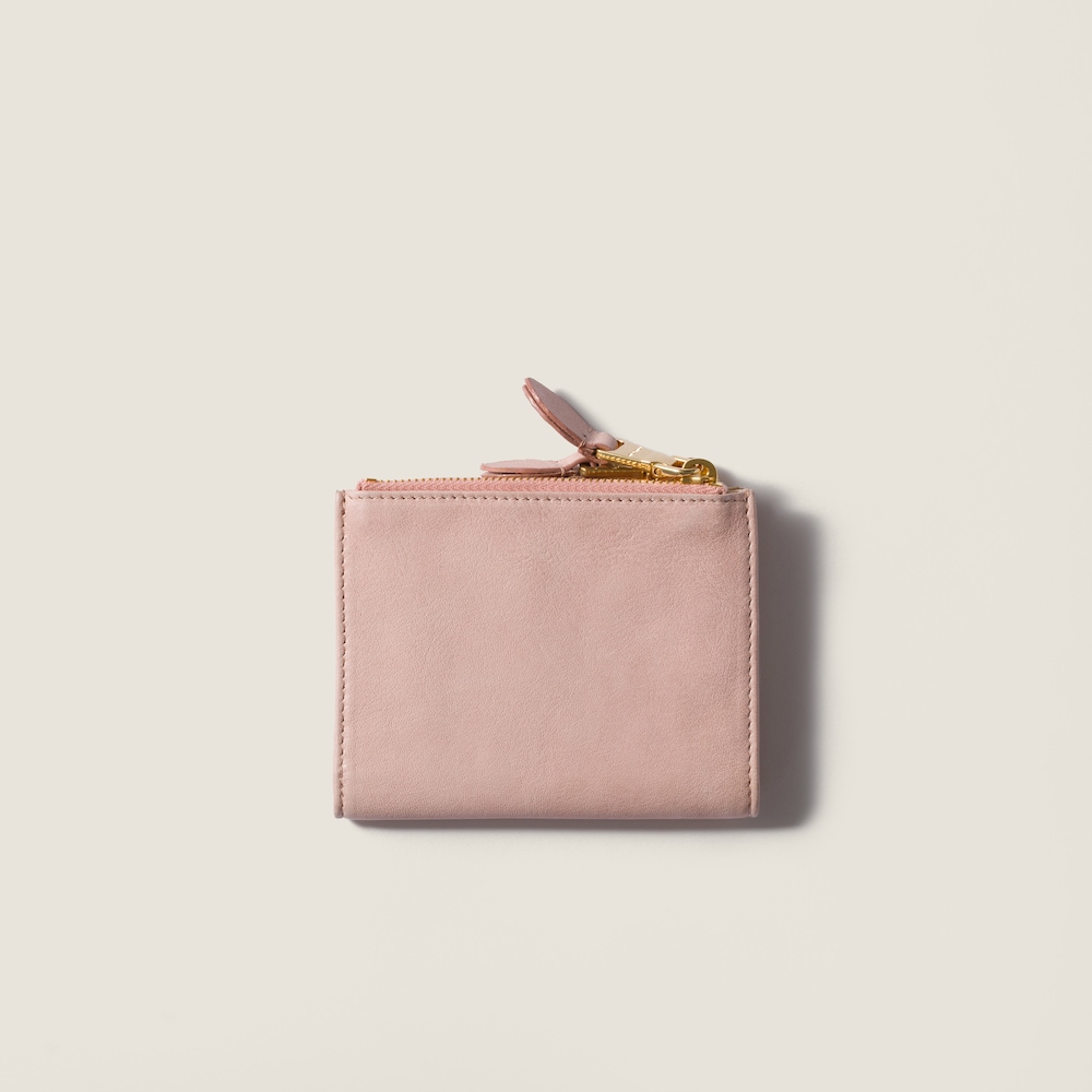 Miu Miu Small nappa leather wallet Peach