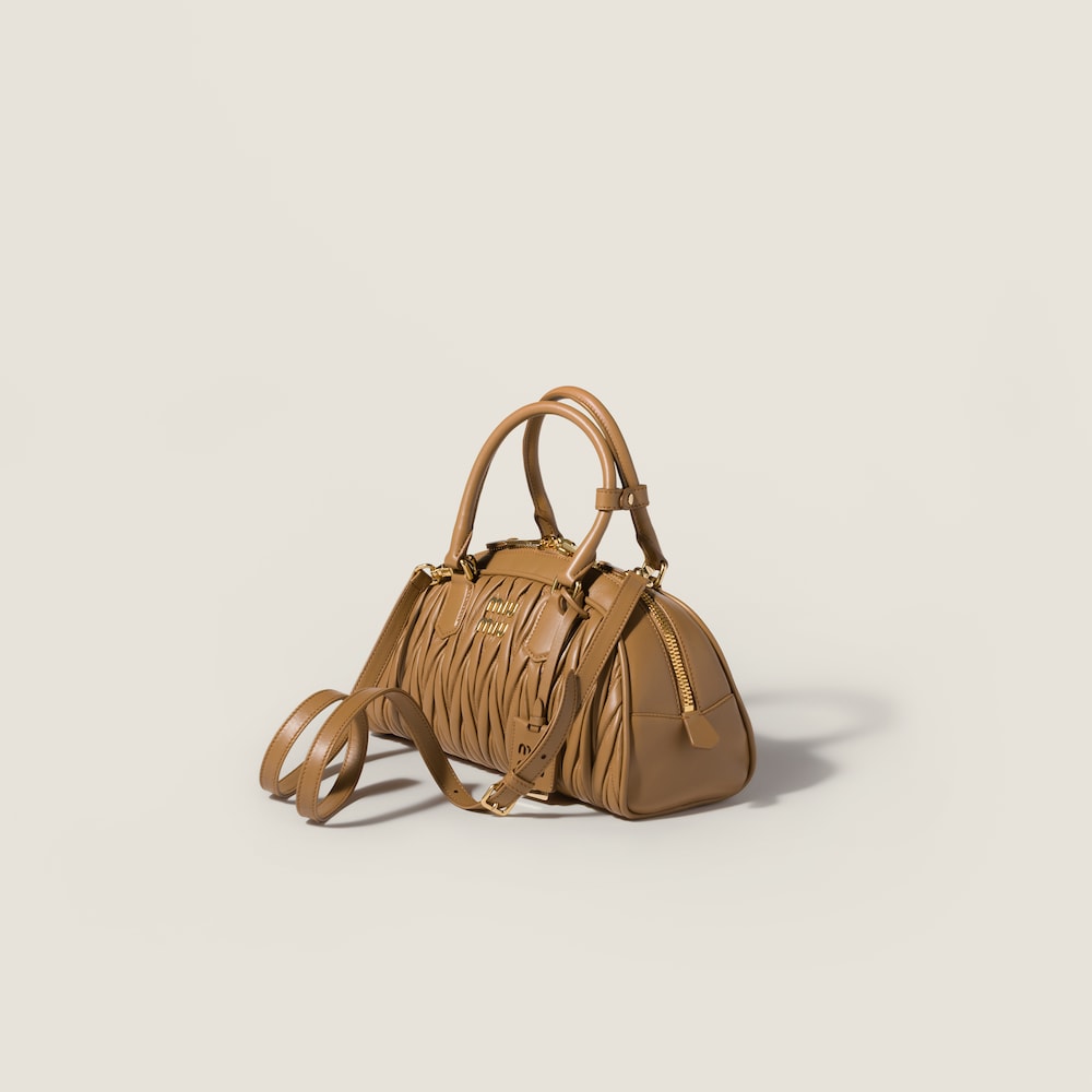 Miu Miu Arcadie matelassé nappa leather bag Caramel