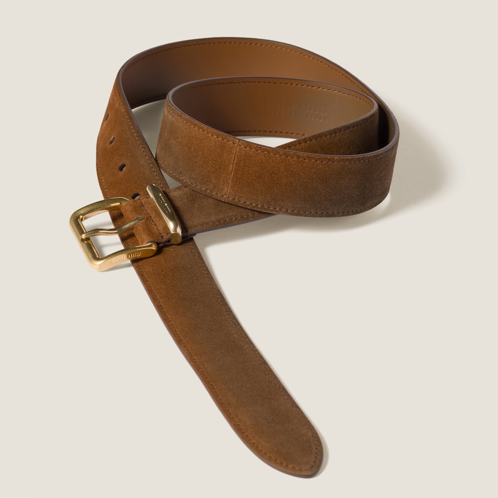 Miu Miu Suede belt - Oak