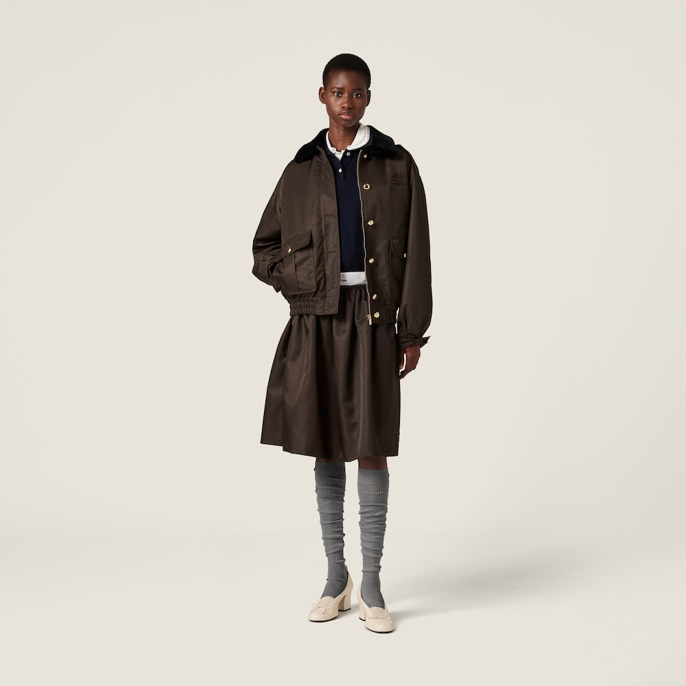 Miu Miu Technical gazar skirt Coffee