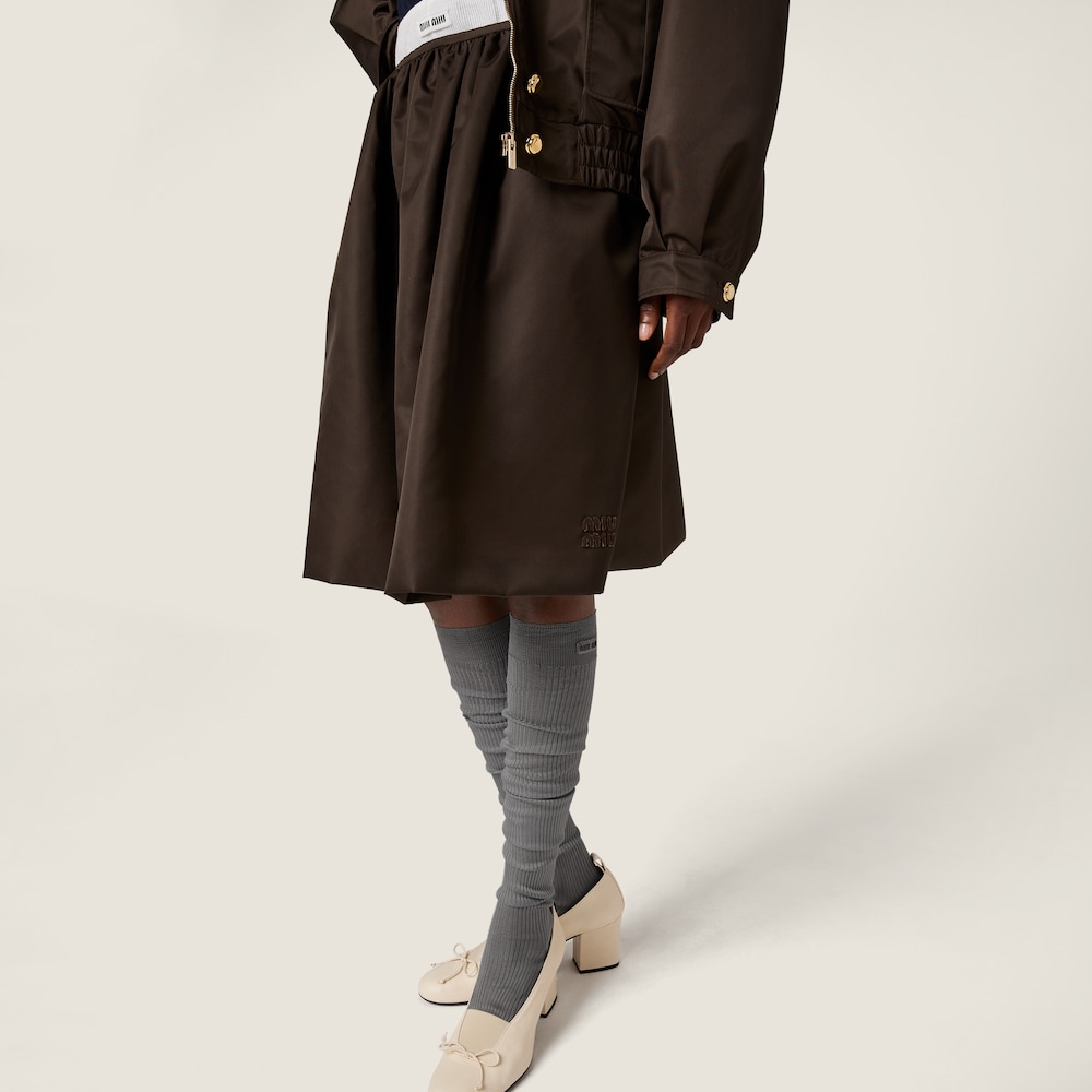 Miu Miu Technical gazar skirt Coffee